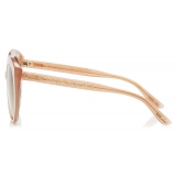 Jimmy Choo - Etty - Brown Gold Oval Sunglasses with Nude Frame - Jimmy Choo Eyewear
