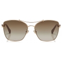Jimmy Choo - Kimi - Brown Shaded Oversized Sunglasses in Red Gold Nude and White - Jimmy Choo Eyewear