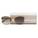Jimmy Choo - Kimi - Brown Shaded Oversized Sunglasses in Red Gold Nude and White - Jimmy Choo Eyewear