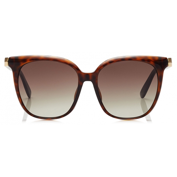 Jimmy Choo - Wilma - Brown Shaded Square Sunglasses with Havana Frame - Jimmy Choo Eyewear