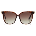 Jimmy Choo - Wilma - Brown Shaded Square Sunglasses with Havana Frame - Jimmy Choo Eyewear