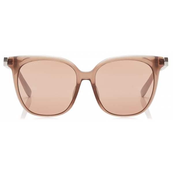 Jimmy Choo - Wilma - Pink Flash Silver Square Sunglasses with Nude Frame - Jimmy Choo Eyewear