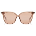 Jimmy Choo - Wilma - Pink Flash Silver Square Sunglasses with Nude Frame - Jimmy Choo Eyewear