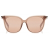 Jimmy Choo - Wilma - Occhiali da Sole Quadrati Rosa Flash Argento con Montatura Nuda - Jimmy Choo Eyewear