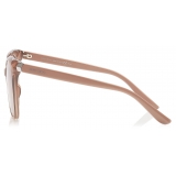 Jimmy Choo - Wilma - Pink Flash Silver Square Sunglasses with Nude Frame - Jimmy Choo Eyewear