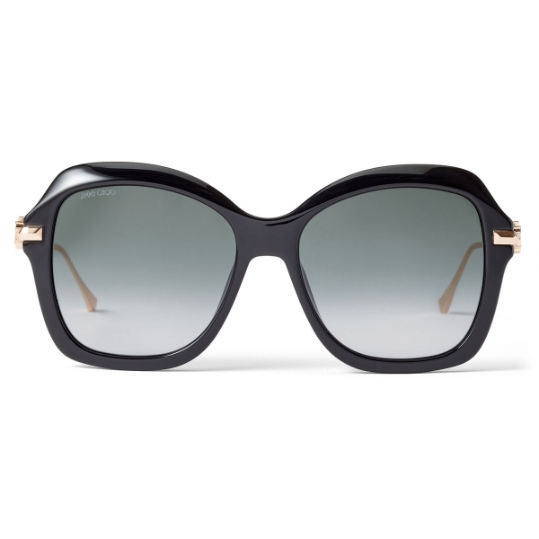 Jimmy Choo - Tessy - Black Square Sunglasses with Grey Shaded Lenses