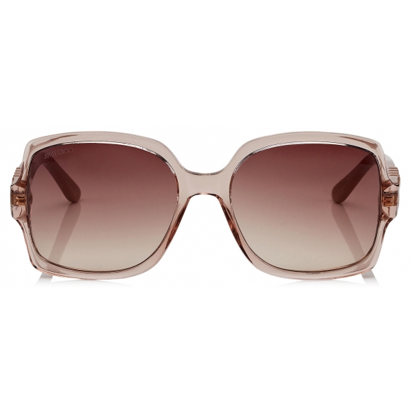 Jimmy Choo - Sammi - Brown Shaded Square Sunglasses with Nude Frame