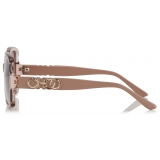 Jimmy Choo - Sammi - Brown Shaded Square Sunglasses with Nude Frame