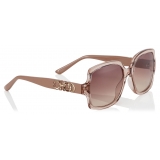 Jimmy Choo - Sammi - Brown Shaded Square Sunglasses with Nude Frame