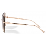 Jimmy Choo - Corin - Copper Gold Metal Square Sunglasses with Brown-Shaded Lenses - Jimmy Choo Eyewear