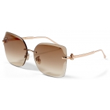 Jimmy Choo - Corin - Copper Gold Metal Square Sunglasses with Brown-Shaded Lenses - Jimmy Choo Eyewear