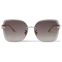 Jimmy Choo - Corin - Copper Gold Metal Square Sunglasses with Brown-Shaded Lenses