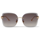 Jimmy Choo - Corin - Copper Gold Metal Square Sunglasses with Brown-Shaded Lenses