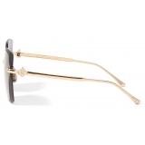 Jimmy Choo - Corin - Copper Gold Metal Square Sunglasses with Brown-Shaded Lenses