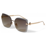 Jimmy Choo - Corin - Copper Gold Metal Square Sunglasses with Brown-Shaded Lenses