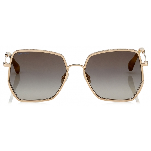 Jimmy Choo - Aline - Grey Shaded Gold Mirror Square Sunglasses - Jimmy Choo Eyewear