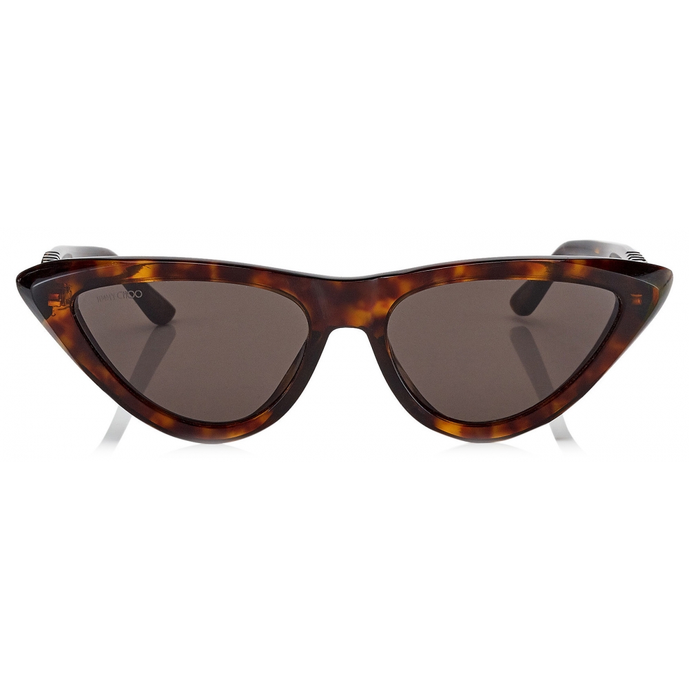 Jimmy Choo - Sparks - Brown Fashion Sunglasses with Dark Havana Frame ...