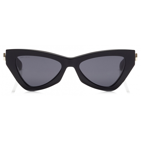 Jimmy Choo - Donna - Grey Cat Eye Sunglasses with Black Frame - Jimmy Choo Eyewear