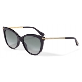 Jimmy Choo - Axelle - Black Acetate and Rose Gold Metal Cat Eye Sunglasses with Grey-Shaded Lenses