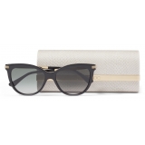 Jimmy Choo - Axelle - Black Acetate and Rose Gold Metal Cat Eye Sunglasses with Grey-Shaded Lenses