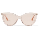 Jimmy Choo - Axelle - Nude Acetate and Copper Gold Metal Cat Eye Sunglasses with Mirror Lenses