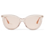 Jimmy Choo - Axelle - Nude Acetate and Copper Gold Metal Cat Eye Sunglasses with Mirror Lenses