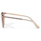 Jimmy Choo - Axelle - Nude Acetate and Copper Gold Metal Cat Eye Sunglasses with Mirror Lenses