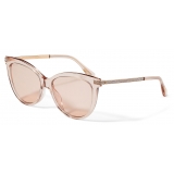 Jimmy Choo - Axelle - Nude Acetate and Copper Gold Metal Cat Eye Sunglasses with Mirror Lenses