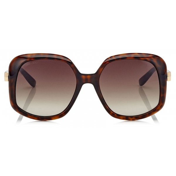 Jimmy Choo - Amada - Brown Shaded Cat Eye Sunglasses with Dark Havana Frame