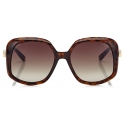 Jimmy Choo - Amada - Brown Shaded Cat Eye Sunglasses with Dark Havana Frame