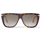 Jimmy Choo - Suvi - Dark Havana D-Frame Sunglasses with Brown Shaded Lenses - Jimmy Choo Eyewear