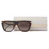 Jimmy Choo - Suvi - Dark Havana D-Frame Sunglasses with Brown Shaded Lenses - Jimmy Choo Eyewear