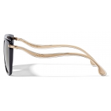 Jimmy Choo - Suvi - Black D-Frame Sunglasses with Grey-Shaded Mirror Lenses - Jimmy Choo Eyewear