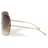 Jimmy Choo - Zelma - Rose-Gold Metal Mask Sunglasses with Brown-Shaded Lenses - Jimmy Choo Eyewear