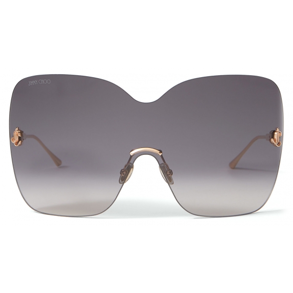 Jimmy Choo - Zelma - Copper Gold Metal Mask Sunglasses with Grey-Shaded Lenses - Jimmy Choo Eyewear