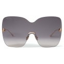 Jimmy Choo - Zelma - Copper Gold Metal Mask Sunglasses with Grey-Shaded Lenses - Jimmy Choo Eyewear