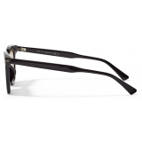 Jimmy Choo - Gad - Black Acetate Square Sunglasses with Silver Mirror Lenses - Jimmy Choo Eyewear