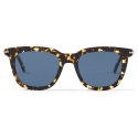 Jimmy Choo - Gad - Yellow Havana Acetate Square Sunglasses with Blue Lenses - Jimmy Choo Eyewear