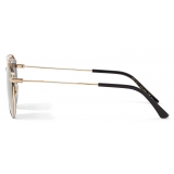 Jimmy Choo - Lex - Rose Gold and Black Aviator Sunglasses with Grey-Shaded Gold Mirror Lenses