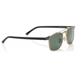 Jimmy Choo - Alan - Green Lens and Black Acetate Square Frame Sunglasses with Gold Metal Frame