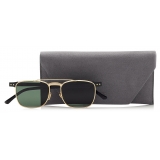 Jimmy Choo - Alan - Green Lens and Black Acetate Square Frame Sunglasses with Gold Metal Frame