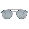 Jimmy Choo - Dave - Black and Silver Oval Sunglasses with Mirror Lenses - Jimmy Choo Eyewear