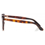 Jimmy Choo - Albert - Blue Avio Lenses and Havana Black Acetate Oval Frame Sunglasses