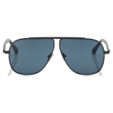 Jimmy Choo - Ewan - Blue Avio Aviator Sunglasses with Black Titanium Frame - Jimmy Choo Eyewear