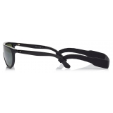 Jimmy Choo - Hugo - Green Mirror Mask Sunglasses with Black Frame and Removable Band