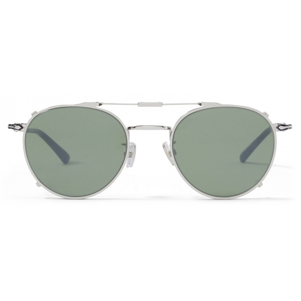 Jimmy Choo - Wynn - Grey Palladium Oval Sunglasses with Clip-On Silver Mirror Lenses