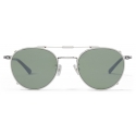 Jimmy Choo - Wynn - Grey Palladium Oval Sunglasses with Clip-On Silver Mirror Lenses