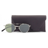 Jimmy Choo - Wynn - Grey Palladium Oval Sunglasses with Clip-On Silver Mirror Lenses