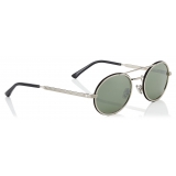 Jimmy Choo - Jeff - Green Mirror Oval Sunglasses with Gold Metal Frame and Black Temple Ends