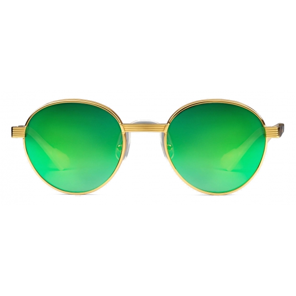 Gucci - Occhiali da Sole Rotondi - Oro Verdi - Gucci Eyewear